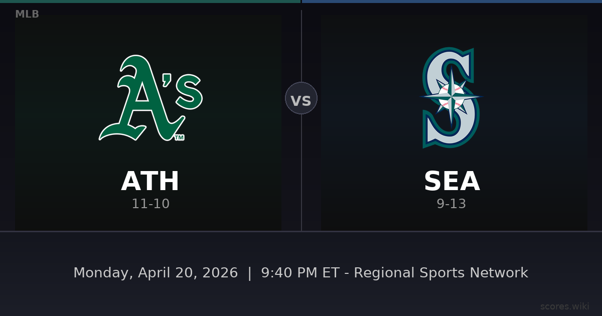 Athletics vs Seattle Mariners