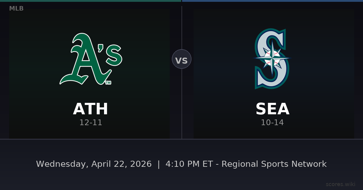 Athletics vs Seattle Mariners