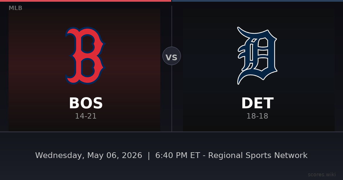 Boston Red Sox vs Detroit Tigers