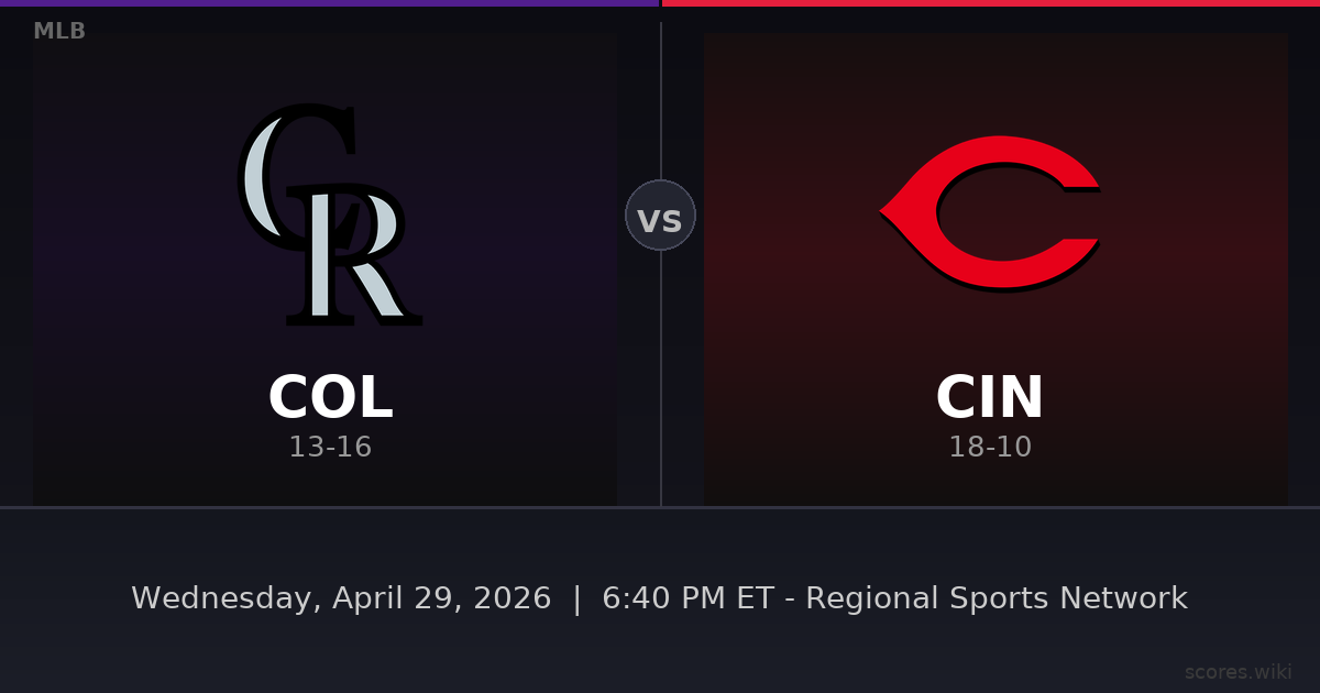 Colorado Rockies vs Cincinnati Reds