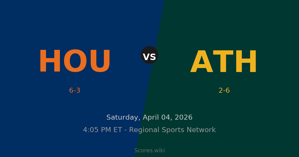 Houston Astros vs Athletics