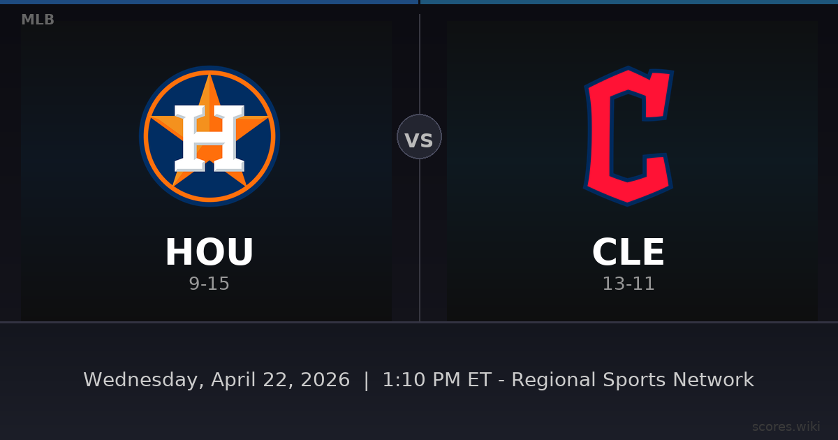 Houston Astros vs Cleveland Guardians