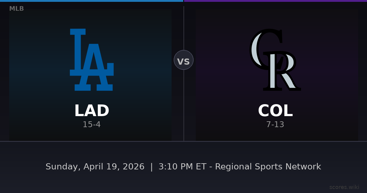 Los Angeles Dodgers vs Colorado Rockies