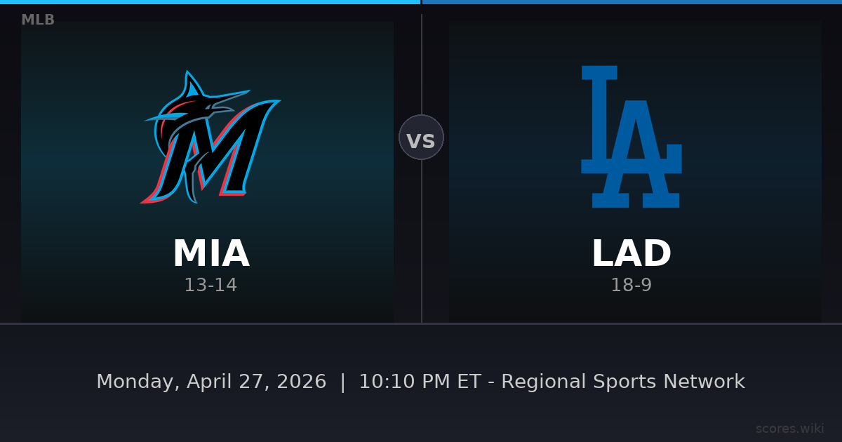 Miami Marlins vs Los Angeles Dodgers