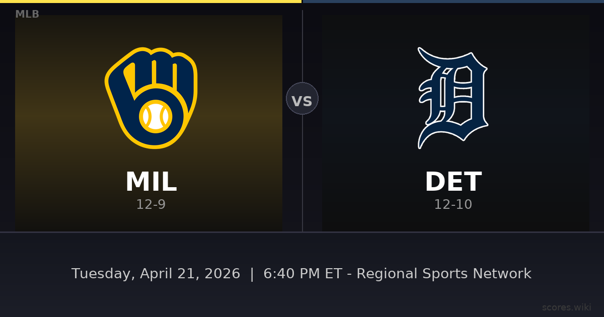 Milwaukee Brewers vs Detroit Tigers
