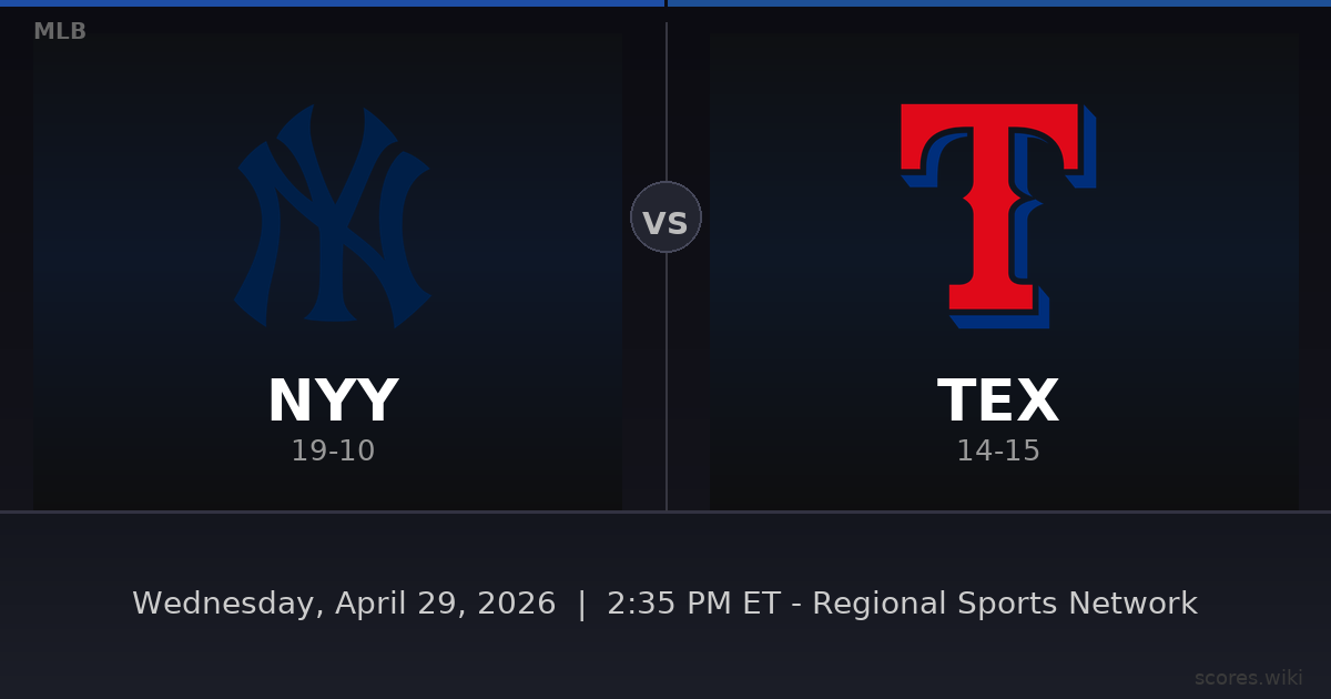 New York Yankees vs Texas Rangers