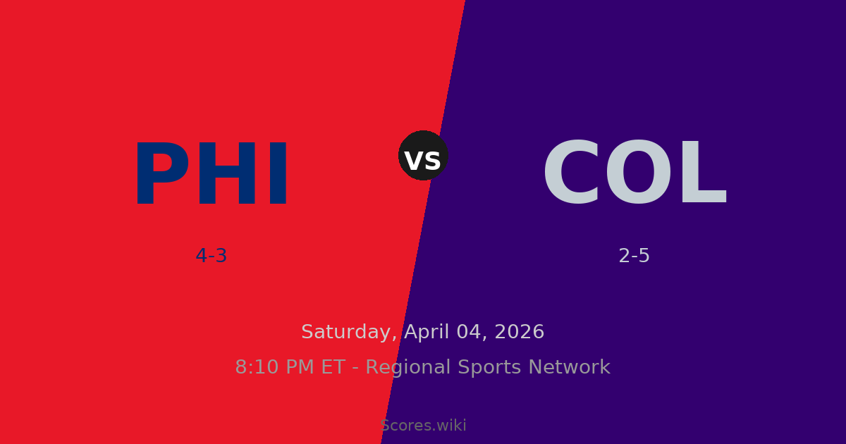 Philadelphia Phillies vs Colorado Rockies