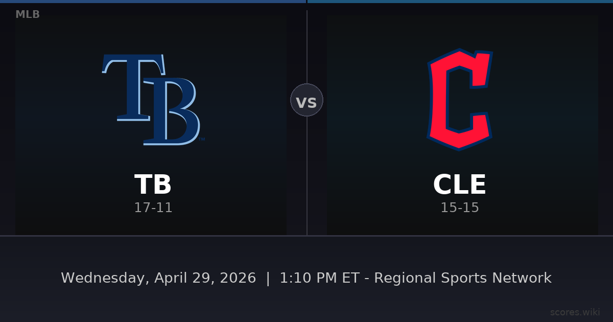Tampa Bay Rays vs Cleveland Guardians