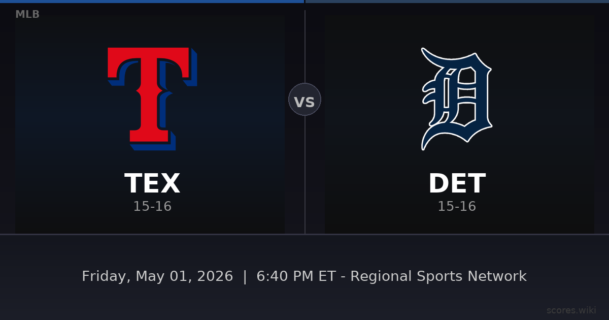 Texas Rangers vs Detroit Tigers