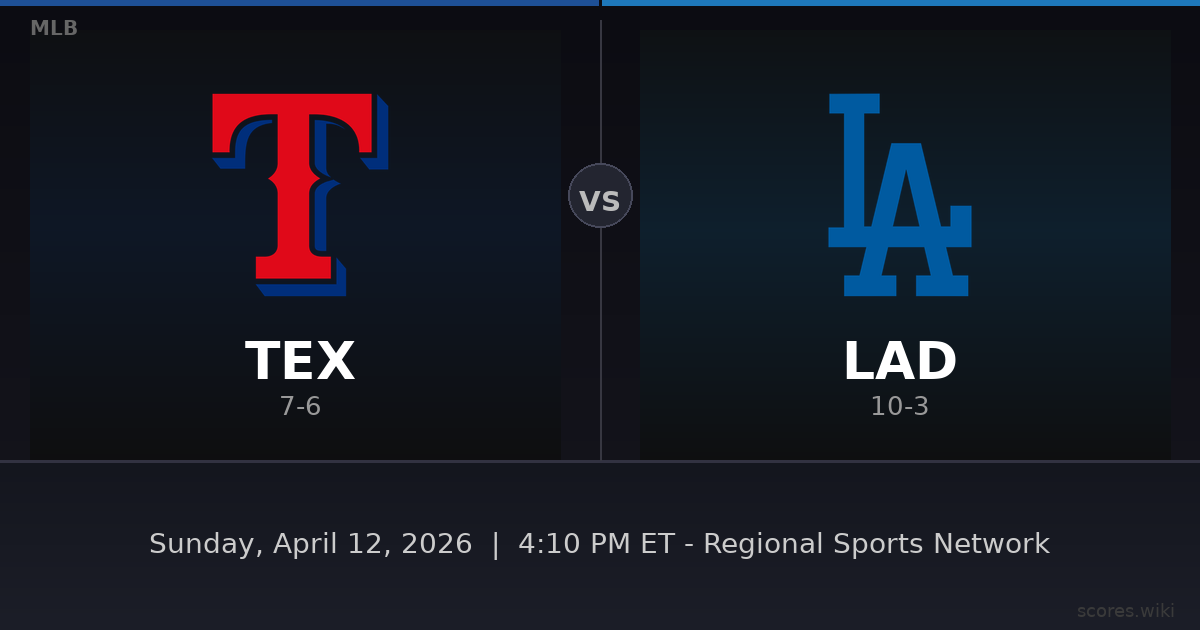 Texas Rangers vs Los Angeles Dodgers