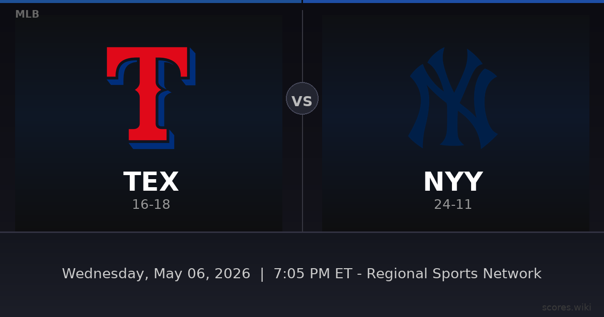 Texas Rangers vs New York Yankees