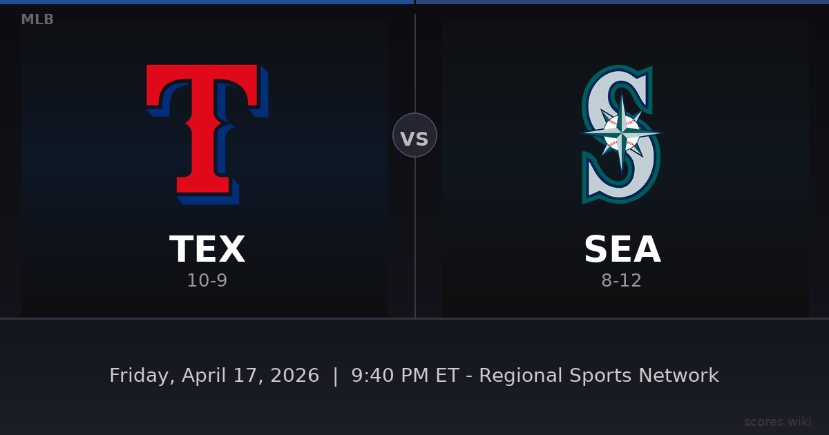 Texas Rangers vs Seattle Mariners