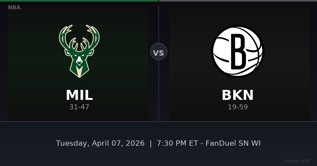 Milwaukee Bucks vs Brooklyn Nets