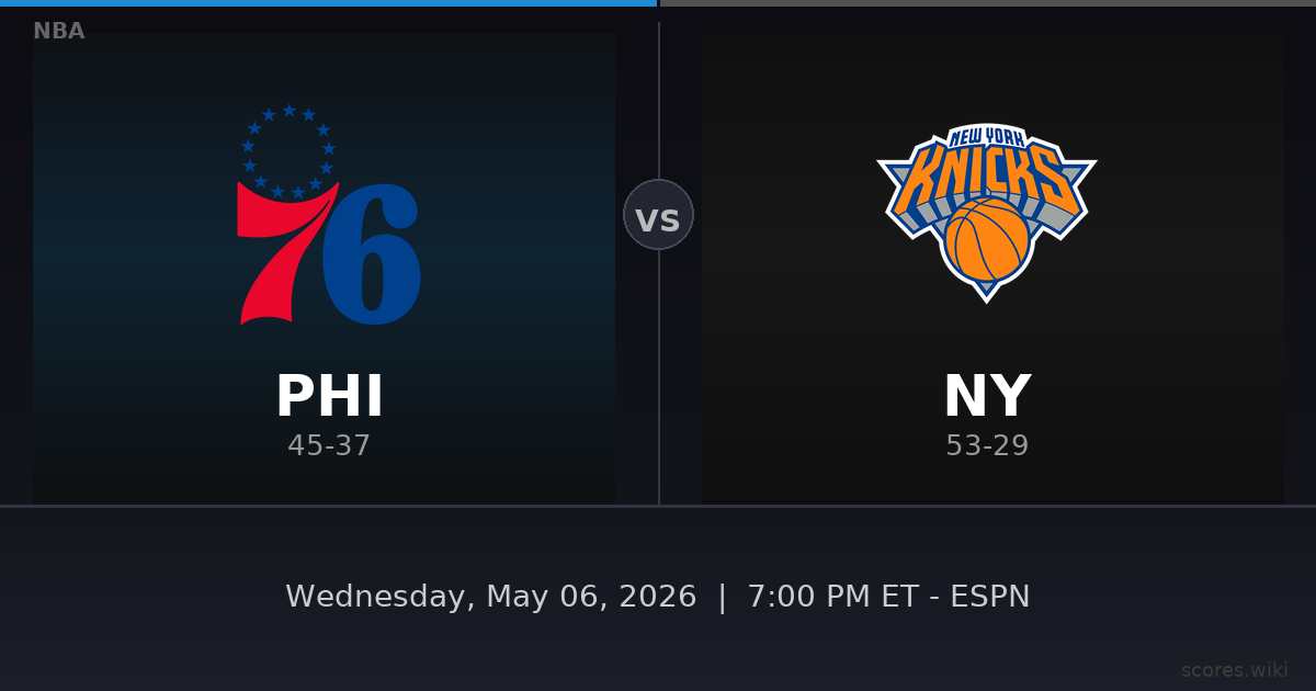 Philadelphia 76ers vs New York Knicks
