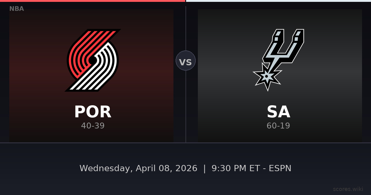 Portland Trail Blazers vs San Antonio Spurs