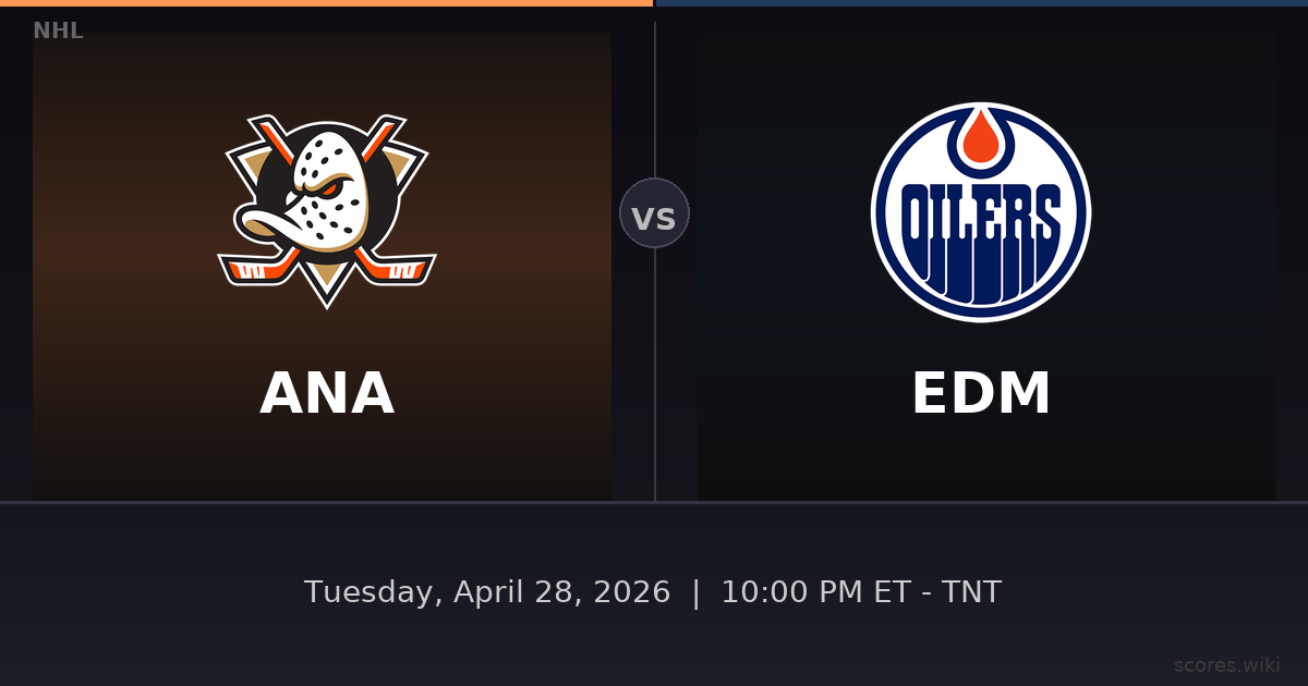Anaheim Ducks vs Edmonton Oilers