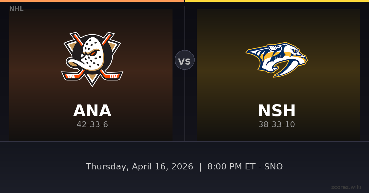 Anaheim Ducks vs Nashville Predators