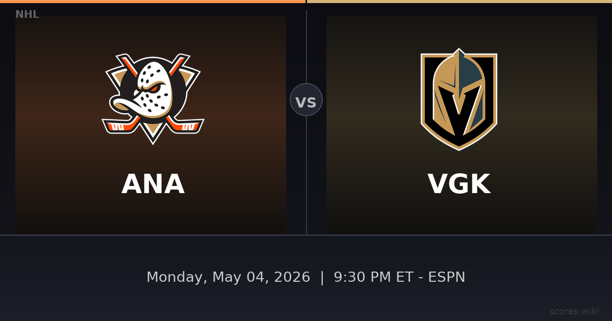 Anaheim Ducks vs Vegas Golden Knights