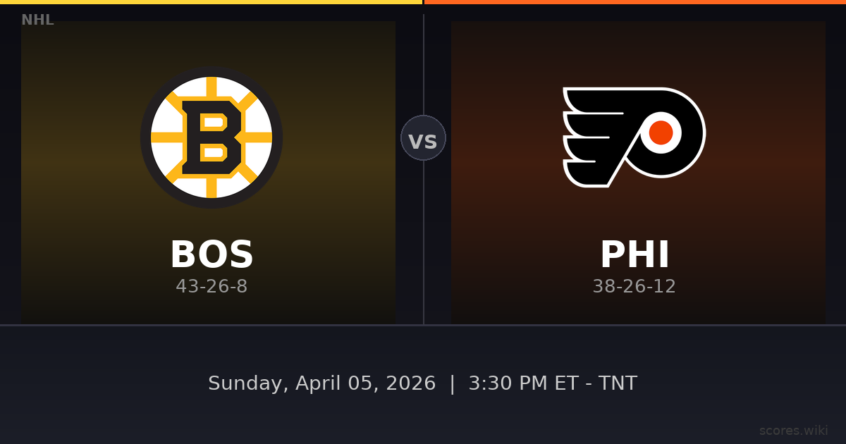 Boston Bruins vs Philadelphia Flyers