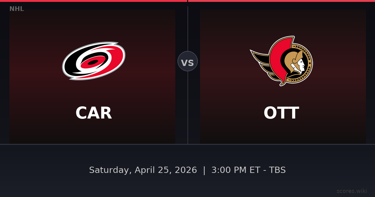 Carolina Hurricanes vs Ottawa Senators