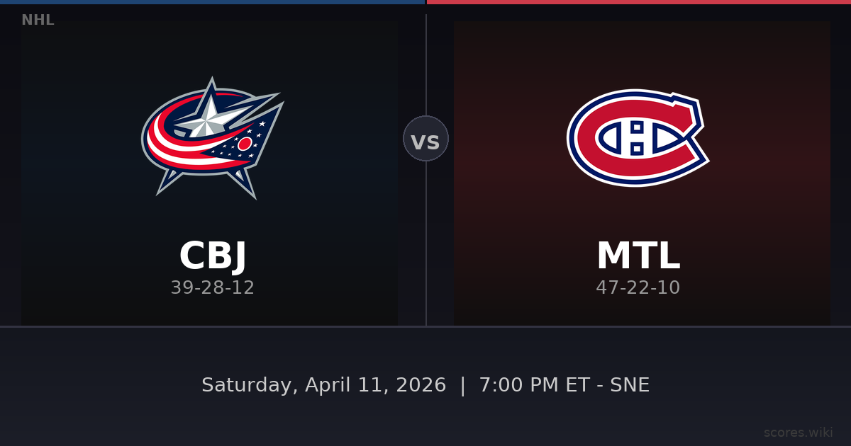 Columbus Blue Jackets vs Montréal Canadiens