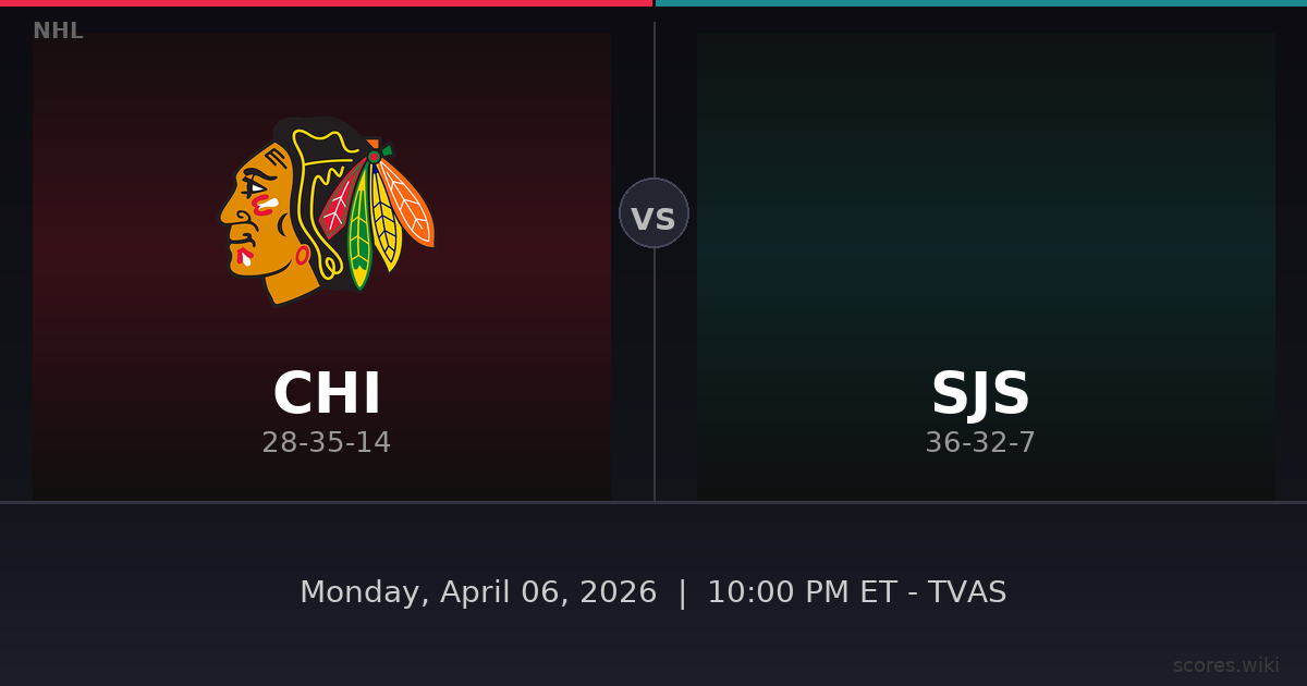 Chicago Blackhawks vs San Jose Sharks
