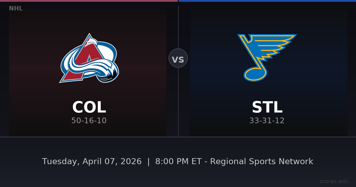 Colorado Avalanche vs St. Louis Blues