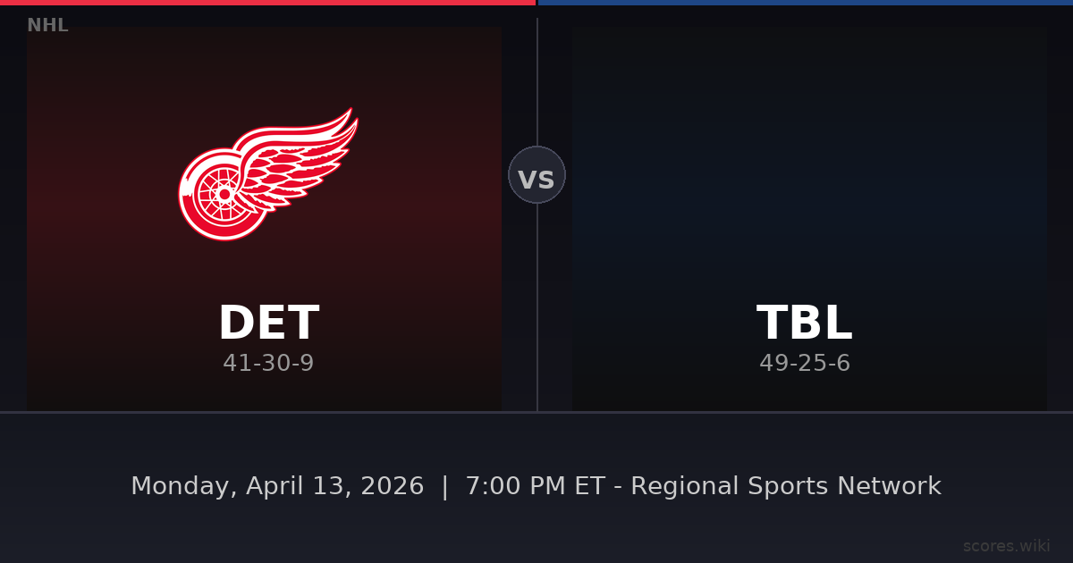 Detroit Red Wings vs Tampa Bay Lightning