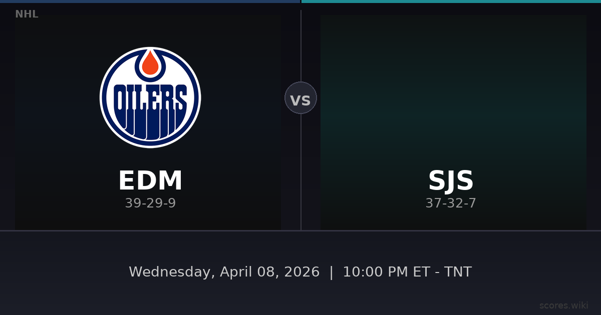 Edmonton Oilers vs San Jose Sharks
