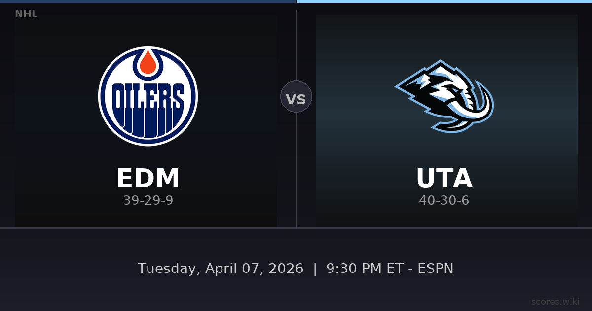 Edmonton Oilers vs Utah Mammoth