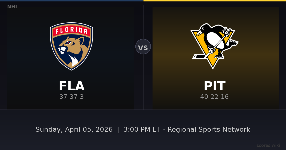 Florida Panthers vs Pittsburgh Penguins