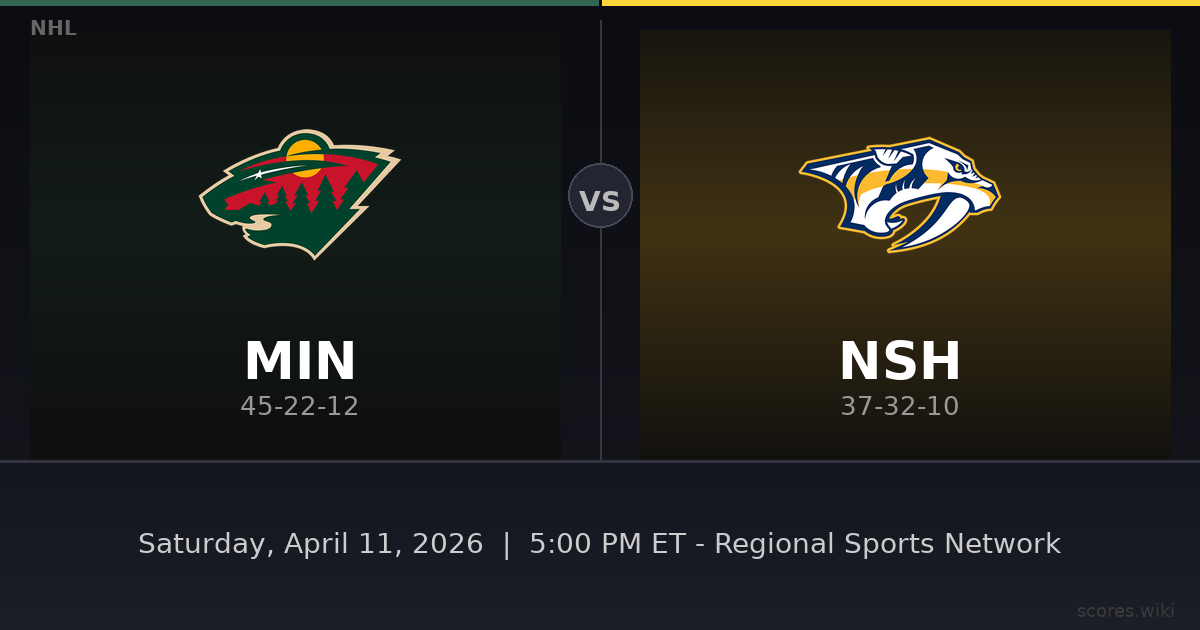 Minnesota Wild vs Nashville Predators
