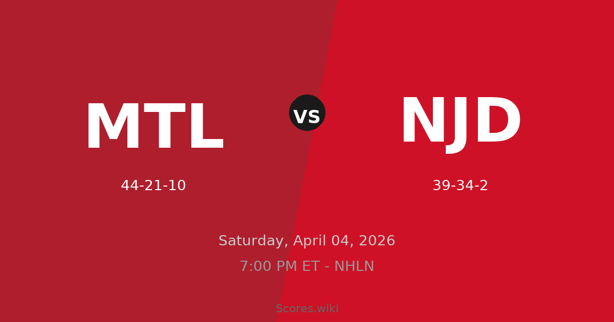 Montréal Canadiens vs New Jersey Devils