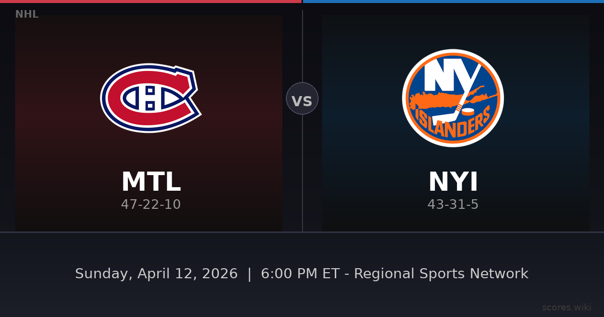 Montréal Canadiens vs New York Islanders