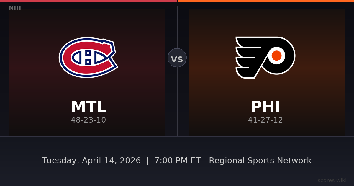 Montréal Canadiens vs Philadelphia Flyers