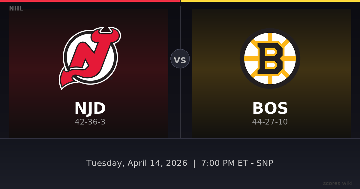 New Jersey Devils vs Boston Bruins