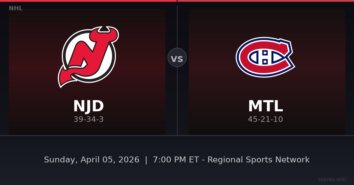 New Jersey Devils vs Montréal Canadiens