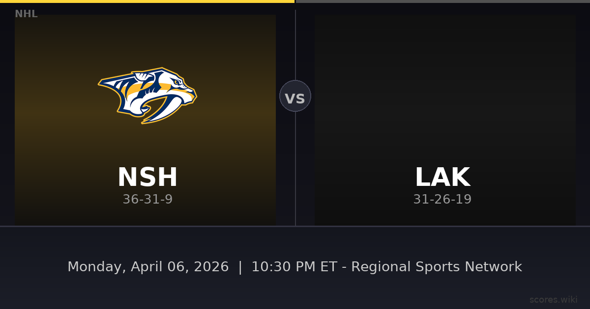 Nashville Predators vs Los Angeles Kings