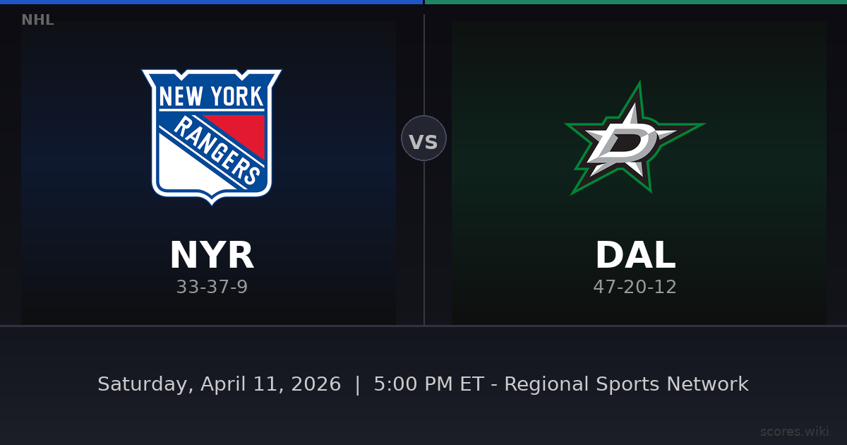 New York Rangers vs Dallas Stars