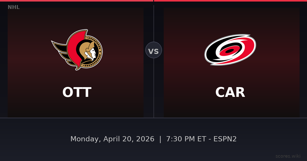 Ottawa Senators vs Carolina Hurricanes