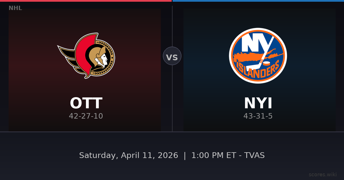 Ottawa Senators vs New York Islanders