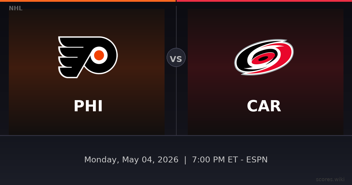 Philadelphia Flyers vs Carolina Hurricanes