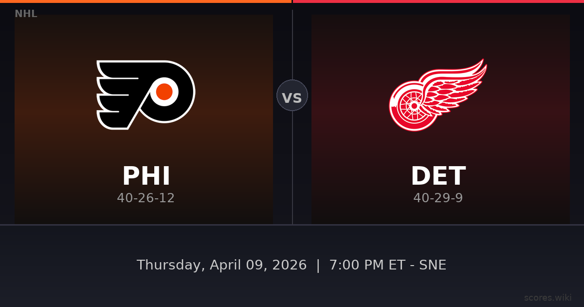 Philadelphia Flyers vs Detroit Red Wings