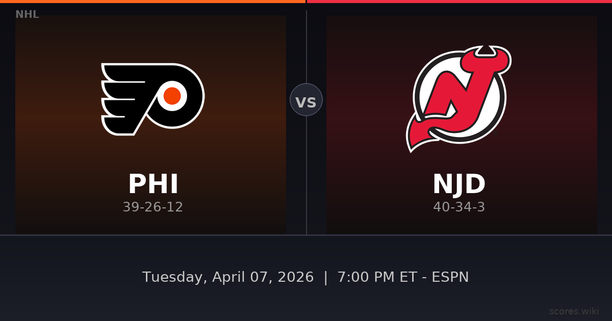 Philadelphia Flyers vs New Jersey Devils