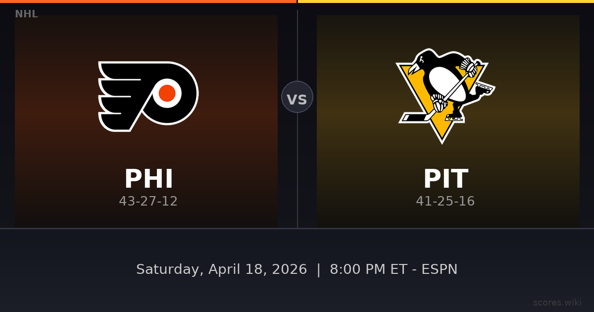 Philadelphia Flyers vs Pittsburgh Penguins