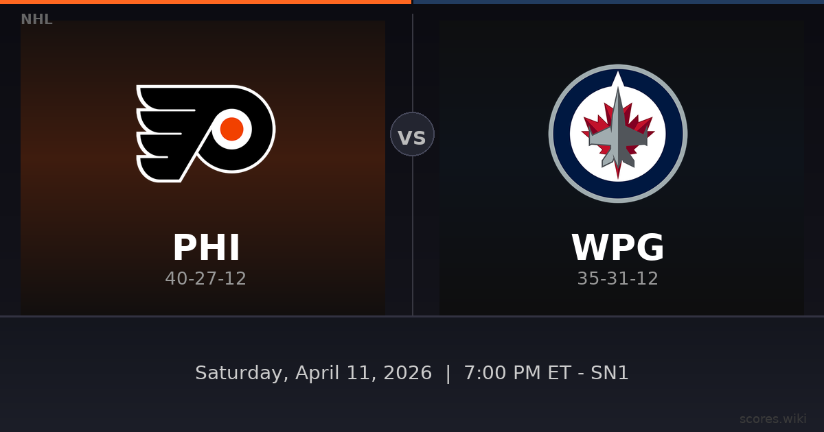 Philadelphia Flyers vs Winnipeg Jets