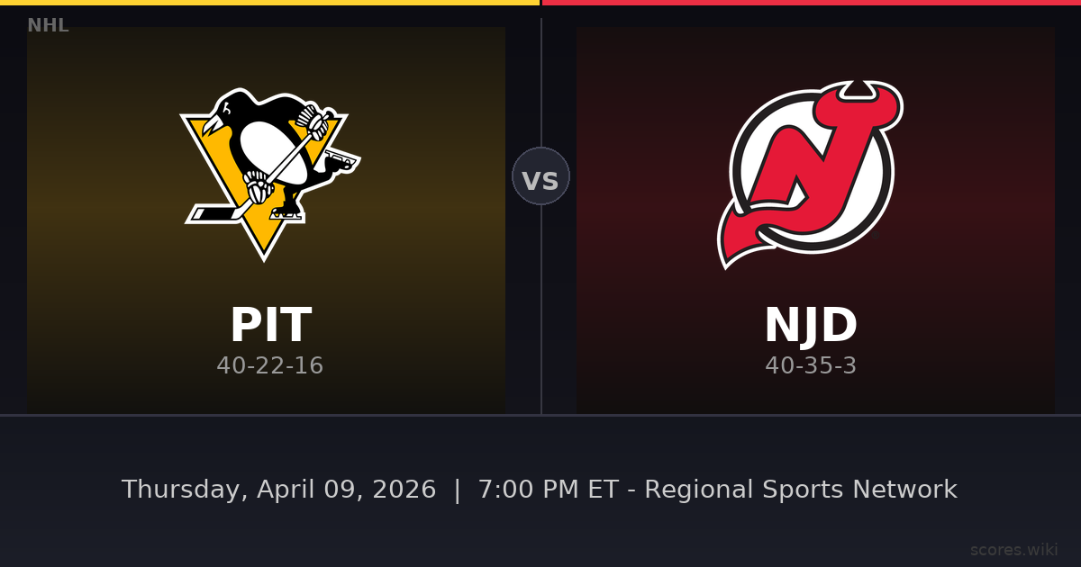 Pittsburgh Penguins vs New Jersey Devils
