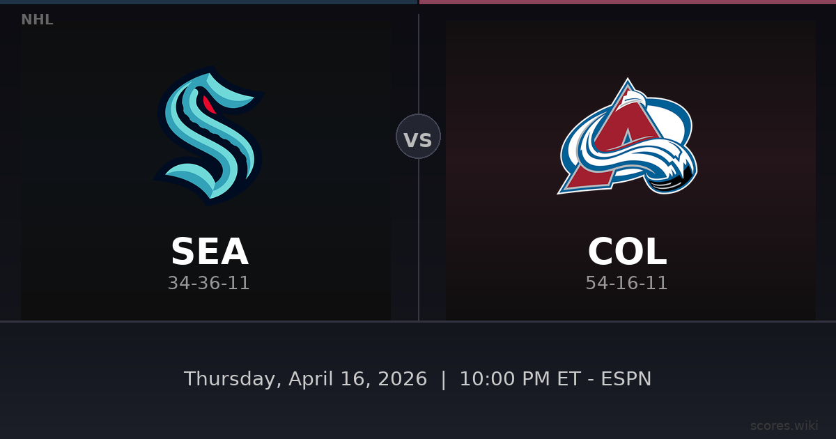 Seattle Kraken vs Colorado Avalanche