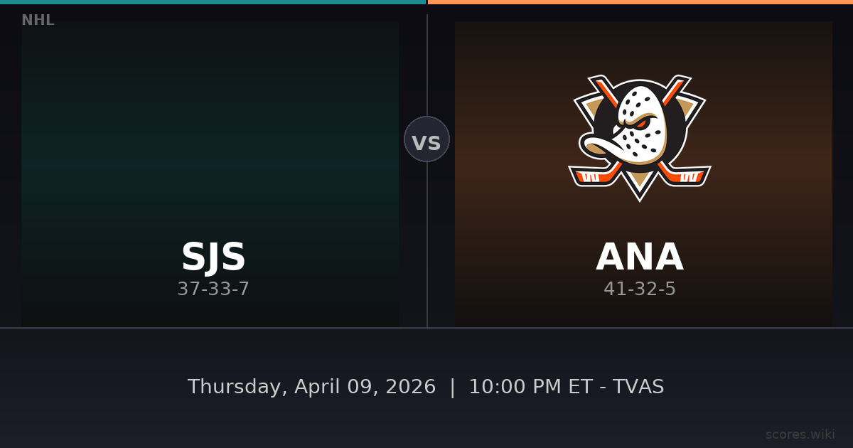 San Jose Sharks vs Anaheim Ducks