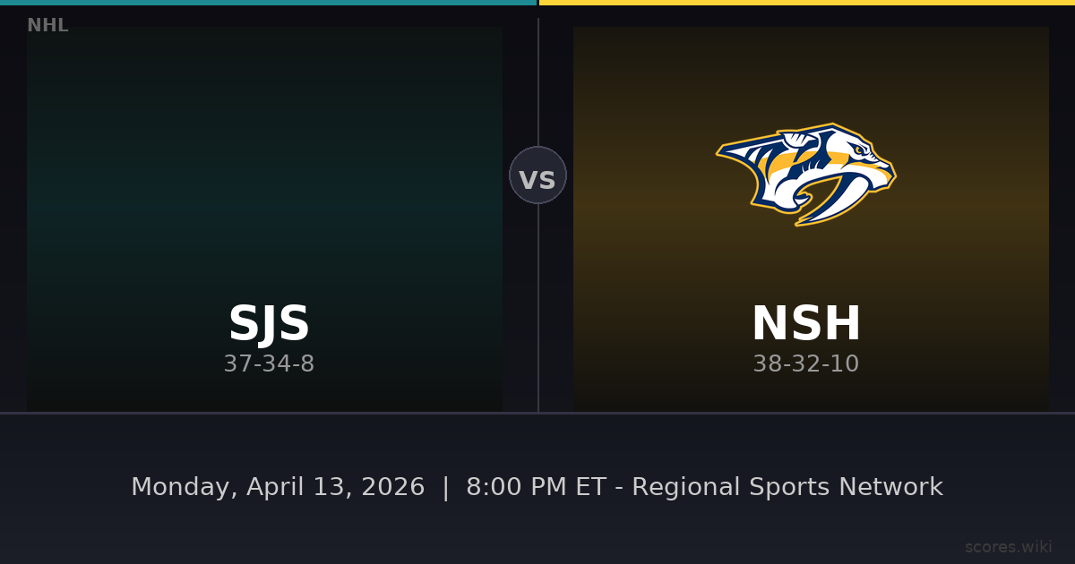 San Jose Sharks vs Nashville Predators